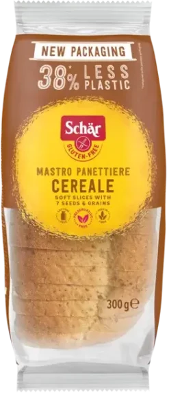 Συσκευασία Schär Cereal del Mastro Panettiere 300g - πολύσπορο ψωμί σε φέτες χωρίς γλουτένη