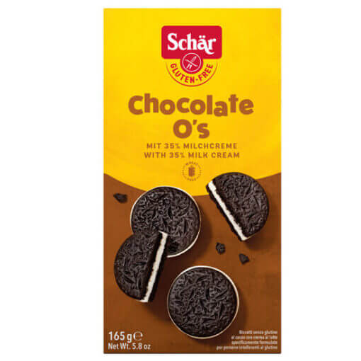 Μπισκότα Chocolate O's Schär 165g με κρέμα γάλακτος χωρίς γλουτένη