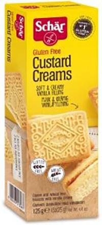 Μπισκότο Βανίλιας Custard Creams Schar Χωρίς Γλουτένη glutenfree κοιλιοκάκη celiacshop.gr