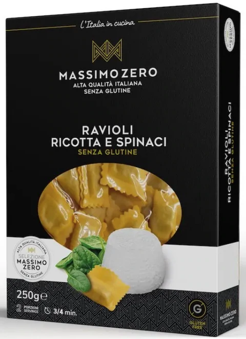 Ραβιόλι με ρικότα και σπανάκι Massimo Zero χωρίς γλουτένη
