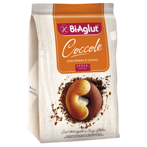 Μπισκότα Κακάο & Κρέμα Coccole BiAglut Χωρίς Γλουτένη Www.celiacshop.gr