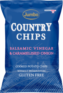πατατάκια country chips με ξύδι βαλσάμικο και καραμελωμένα κρεμμύδια