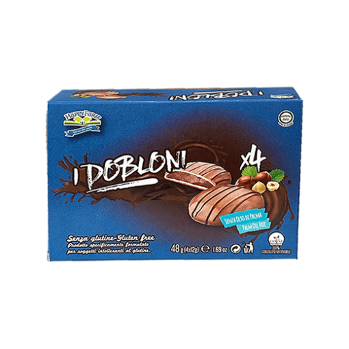 Μπισκότα με γέμιση Πραλίνας & επικάλυψη Σοκολάτας Dobloni Happy Farm Χωρίς Γλουτένη Www.celiacshop.gr