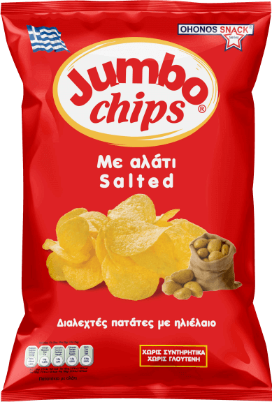 Πατατάκια Crisps με Αλάτι Jumbo Χωρίς Γλουτένη Www.celiacshop.gr