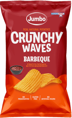 κυματιστά πατατάκια crunchy waves με γεύση bbq