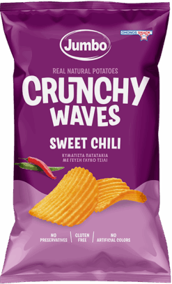 κυματιστά πατατάκια crunchy waves με γεύση sweet chili