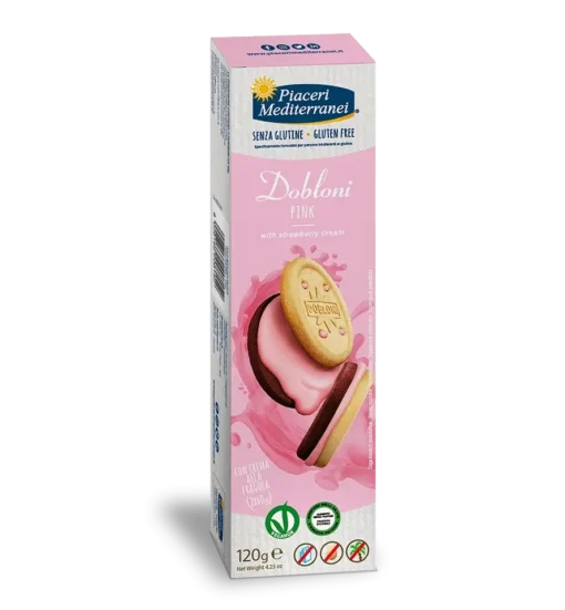 Γεμιστά Μπισκότα Φράουλα Dobloni Pink Piaceri Χωρίς Γλουτένη