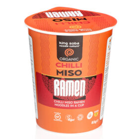 Βιολογική σούπα Miso με λεπτά Νουντλς (Ramen) από Καστανό Ρύζι και τσίλι (έτοιμο γεύμα της στιγμής) Www.celiacshop.gr