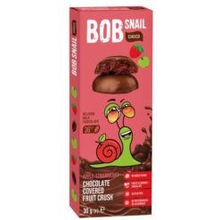 Σνακ με Φρούτα Μήλο Φράουλα & επικάλυψη Σοκολάτας Bob Snail Χωρίς Γλουτένη Www.celiacshop.gr