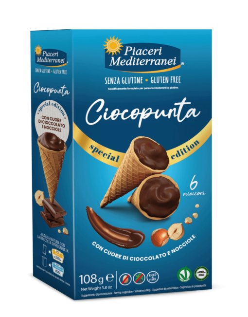 Χωνάκια με Πραλίνα Φουντουκιού Ciocopunta Piaceri Χωρίς Γλουτένη Www.celiacshop.gr