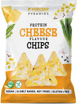 Chips Πρωτείνης με γεύση Τυρί & Κρεμμύδι PopCrop Χωρίς Γλουτένη Www.celiacshop.gr