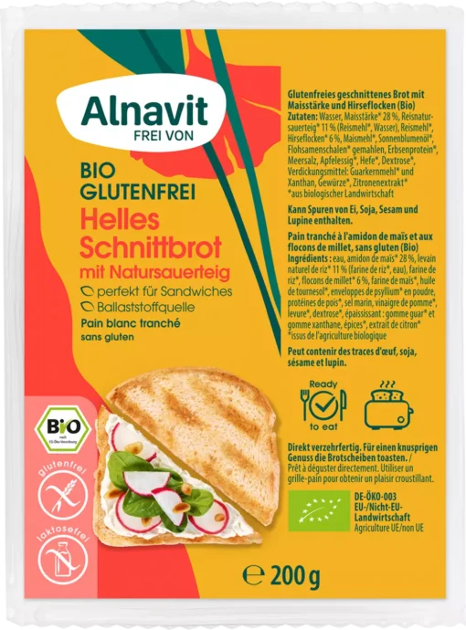 Λευκό Ψωμί σε Φέτες Alnavit Χωρίς Γλουτένη Www.celiacshop.gr