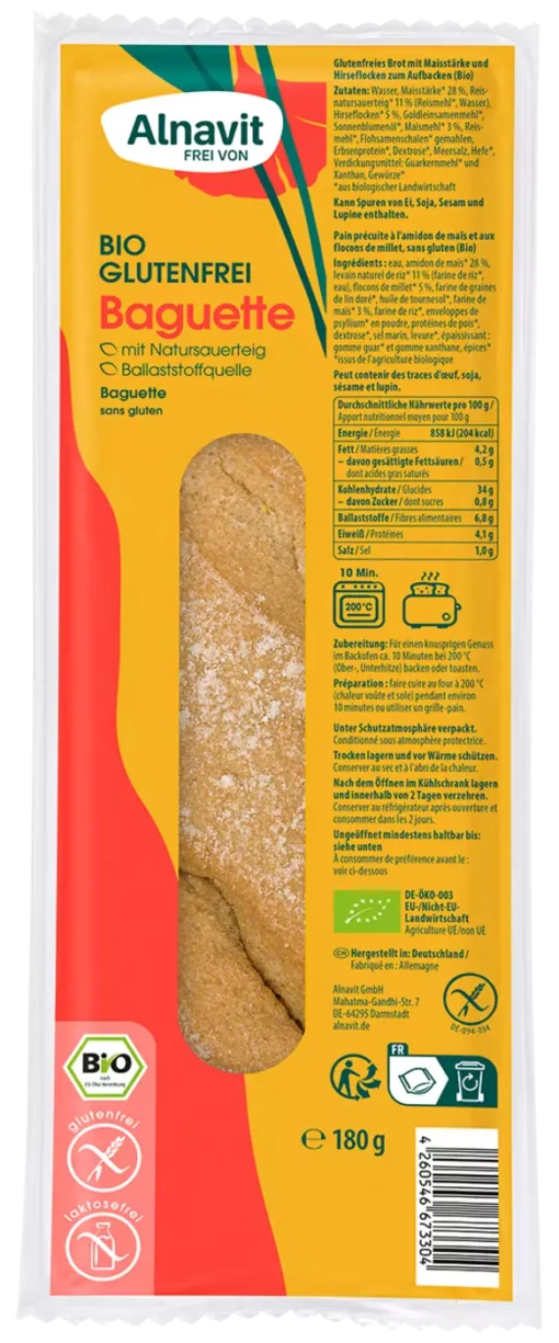 Μπαγκέτα Μεγάλη Alnavit Χωρίς Γλουτένη Www.celiacshop.gr