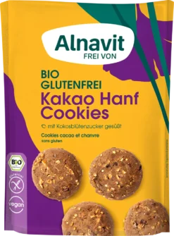 Μπισκότα Κακάο με Κάναβη & Μάκα Alnavit Χωρίς Γλουτένη Www.celiacshop.gr