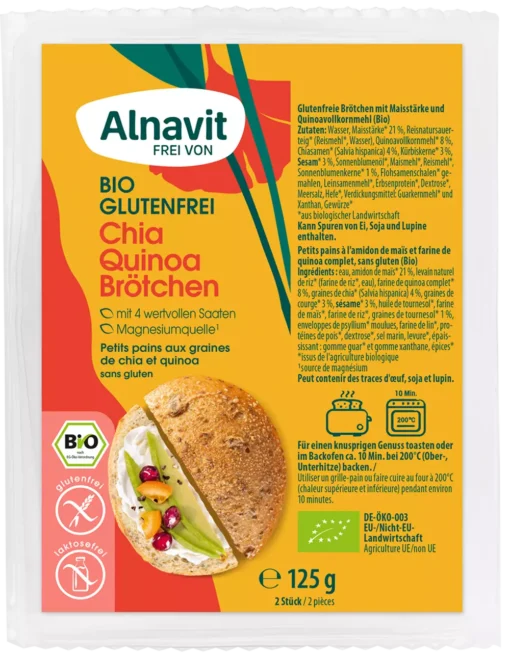 Ρολάκια με Chia & Κινόα Alnavit Χωρίς Γλουτένη Www.celiacshop.gr
