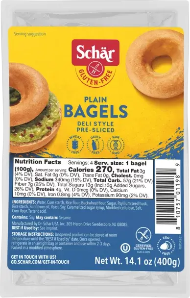 Schär Plain Bagels αφράτα ψωμάκια χωρίς γλουτένη