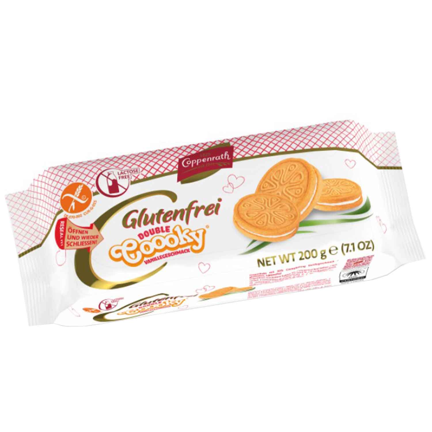 Συσκευασία Coppenrath Double Coooky Vanille 200g - διπλα μπισκοτα με βανιλια χωρίς γλουτένη