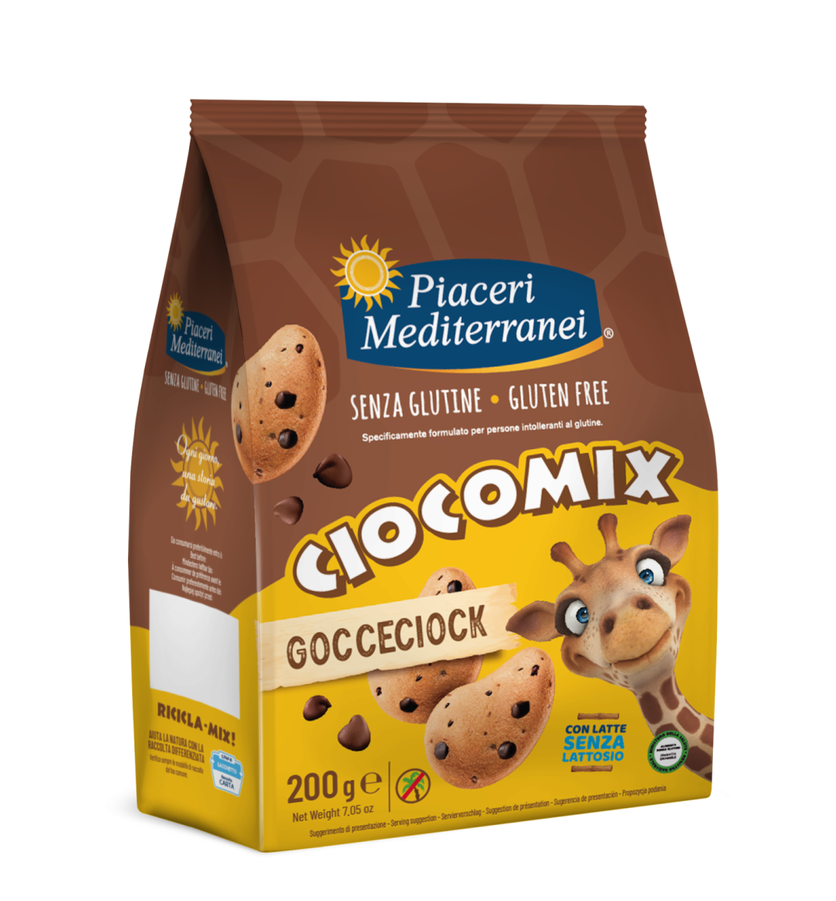Μπισκότα με σταγόνες Μαύρης Σοκολάτας Gocceciok Piaceri Mediterranei Χωρίς Γλουτένη