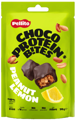 Μπουκιές Πρωτεΐνης Λεμόνι Φιστίκι Σοκολάτα Pellito Χωρίς Γλουτένη