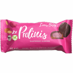 Βιολογικές μπουκιές πραλίνας αμυγδάλου Lini's Bites με σμέουρα χωρίς γλουτένη