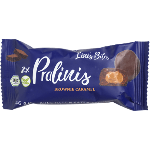 Βιολογικές μπουκιές πραλίνας Lini's Bites Brownie Caramel χωρίς γλουτένη