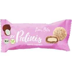 Βιολογικές μπουκιές πραλίνας Lini's Bites με λευκή σοκολάτα καρύδας χωρίς γλουτένη
