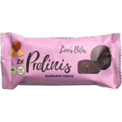 Βιολογικές μπουκιές πραλίνας φουντουκιού Lini's Bites με σοκολάτα χωρίς γλουτένη