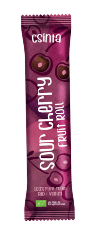 Ρολό αποξηραμένου φρούτου Csinta με γεύση βύσσινο χωρίς γλουτένη