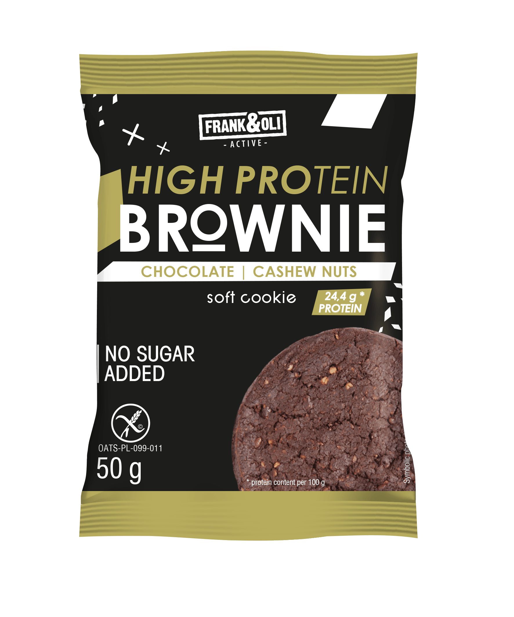 Μαλακό σοκολατένιο brownie Frank & Oli με κάσιους και πρωτεΐνη χωρίς γλουτένη