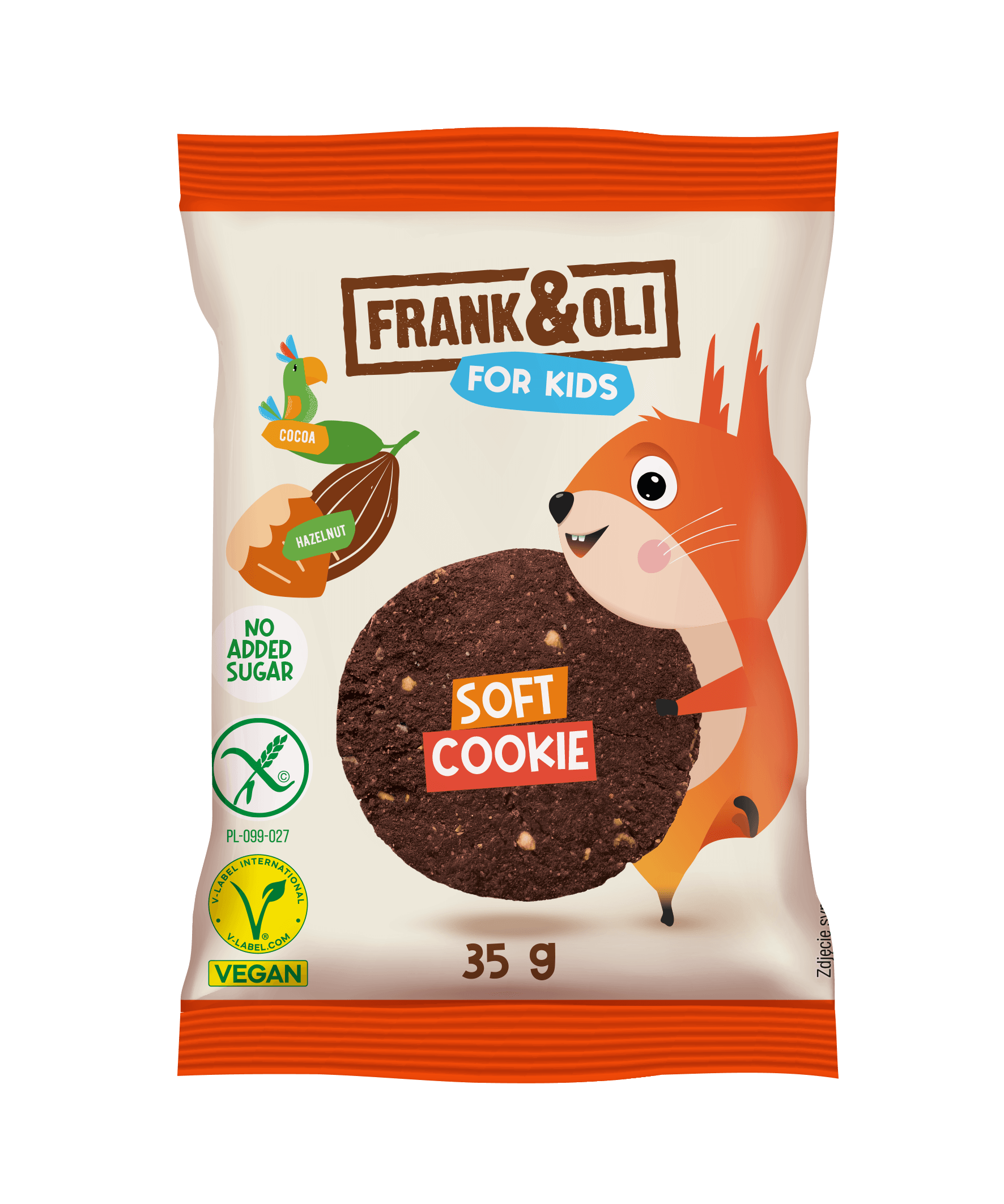 Μαλακό μπισκότο Frank & Oli για παιδιά χωρίς γλουτένη με φουντούκι και κακάο