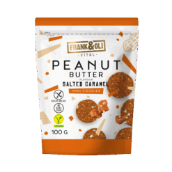 Mini μπισκότα χωρίς γλουτένη Frank & Oli με φυστικοβούτυρο και καραμέλα