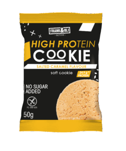 Μαλακό πρωτεϊνικό μπισκότο Frank & Oli με αλατισμένη καραμέλα χωρίς γλουτένη