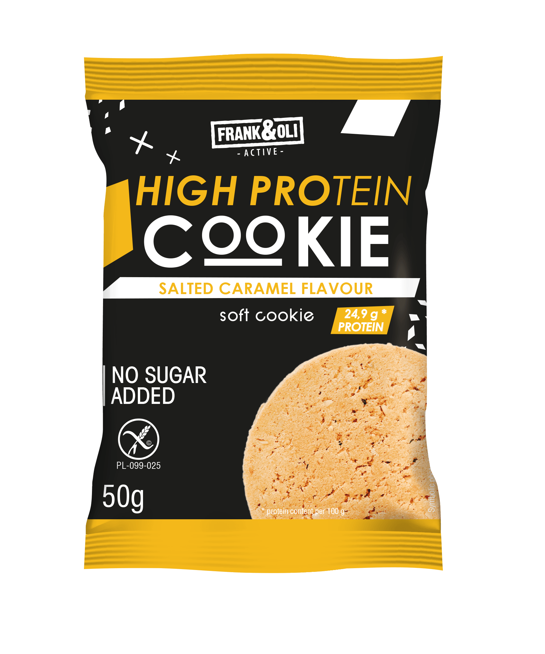 Μαλακό πρωτεϊνικό μπισκότο Frank & Oli με αλατισμένη καραμέλα χωρίς γλουτένη