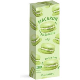 Συσκευασία με 3 ιταλικά macaron με φιστικι χωρις γλουτενη από την Cuorenero
