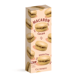 Συσκευασία με 3 ιταλικά macaron χωρίς γλουτένη με γεύση κακάο Cuorenero