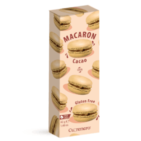Συσκευασία με 3 ιταλικά macaron χωρίς γλουτένη με γεύση κακάο Cuorenero