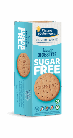 Συσκευασία Piaceri Mediterranei Sugar-Free Digestive - μπισκότα digestive χωρίς γλουτένη