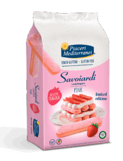 Συσκευασία Piaceri Mediterranei Savoiardi Pink 180g - ροζ σαβουαγιάρ χωρίς γλουτένη